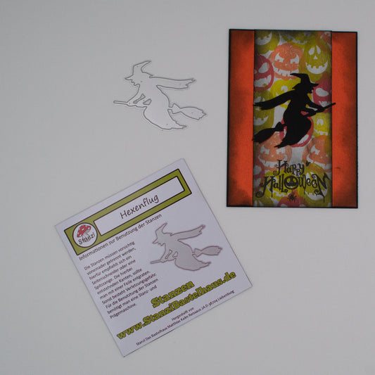 Stanzi Stanzschablone Hexe 8x6cm – inkl. Magnettafel & Tasche