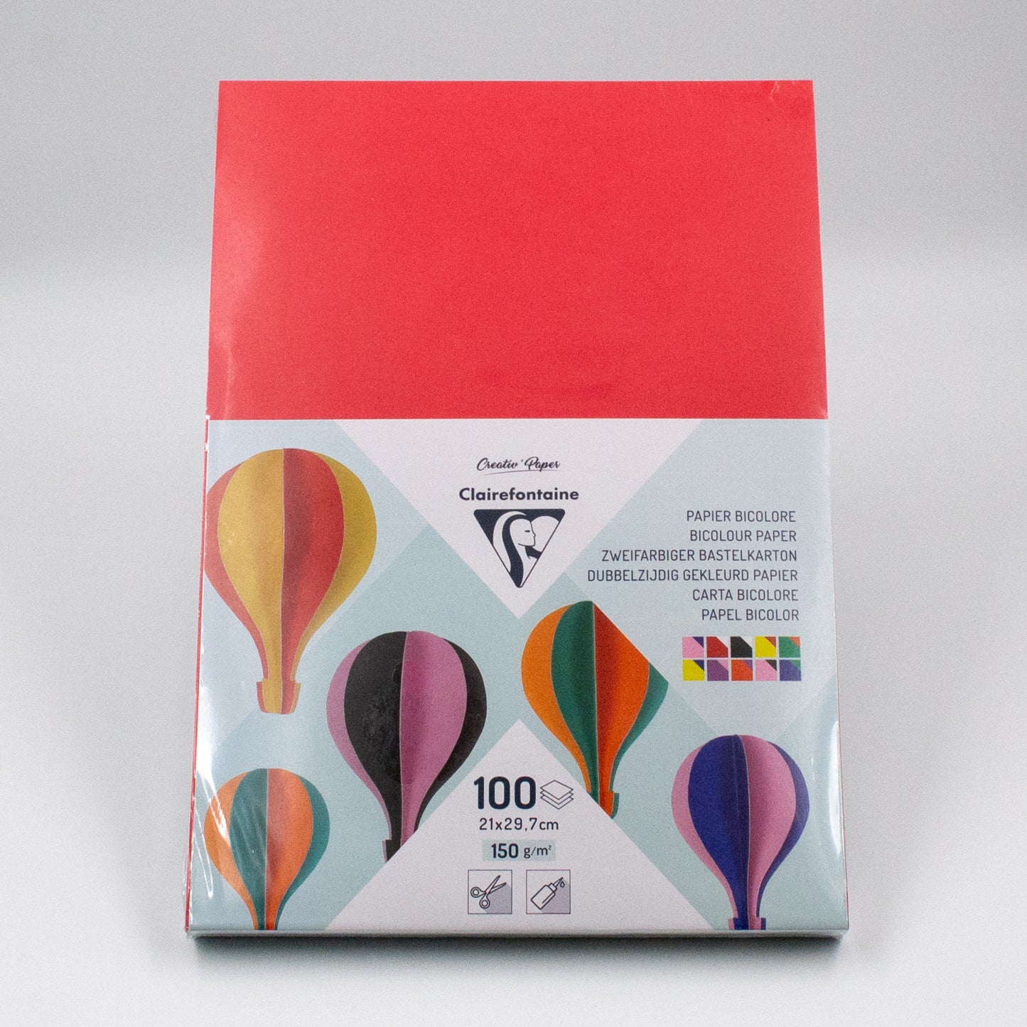 zweifarbiger Karton A4 100 Bögen 150g, 10 Farben