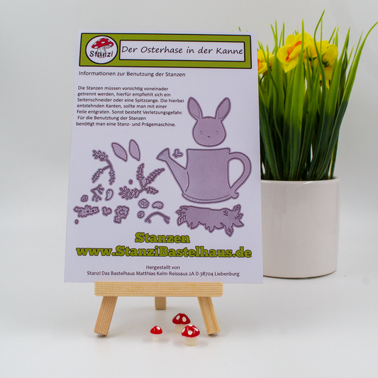 Stanzi® Der Osterhase in der Kanne Stanzschablone