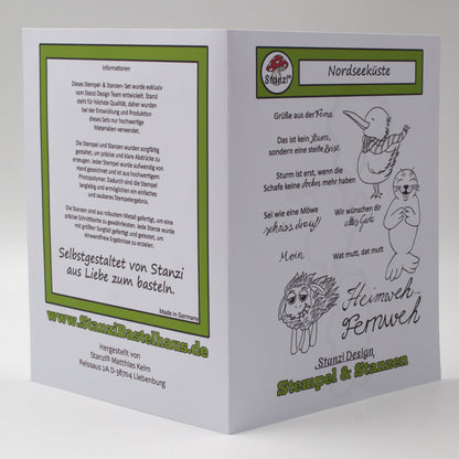 Papier-Rücken der Stanzi® Einstiegsversion – einfache Verpackungslösung mit Etikett