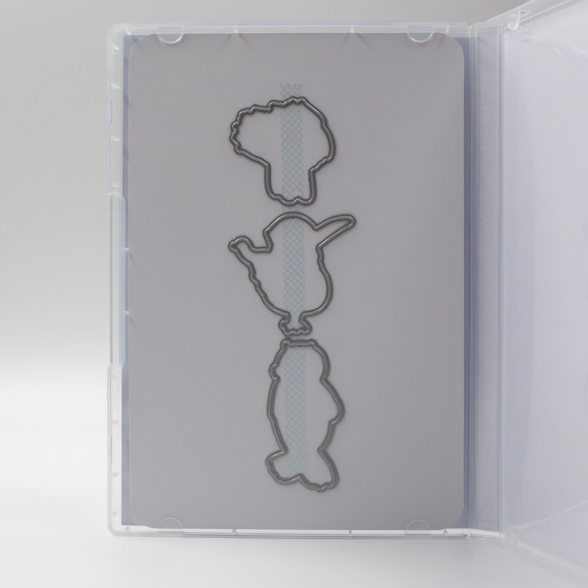 Detailaufnahme der Stanzi® Stanzschablonen in der Standardversion – fixiert mit doppelseitigem Klebeband