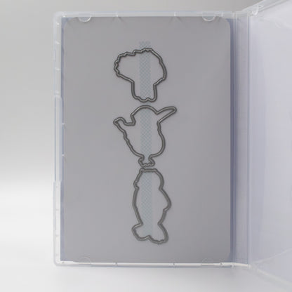 Detailaufnahme der Stanzi® Stanzschablonen in der Standardversion – fixiert mit doppelseitigem Klebeband