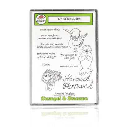 Stanzi® Bastelset Nordseeküste mit Clear Stamps und Stanzschablonen – Frontansicht